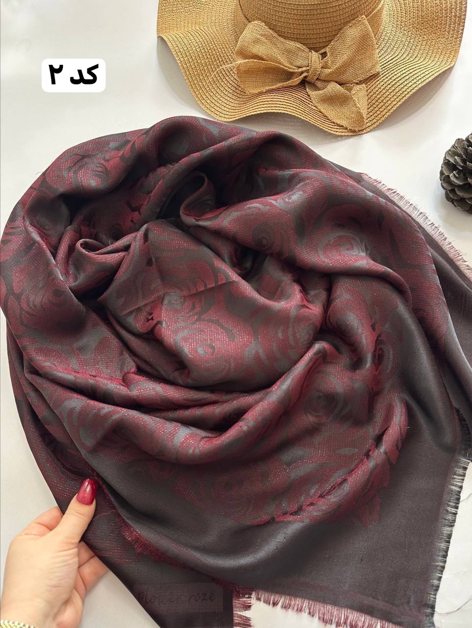 روسری ژاکارد لمه دار