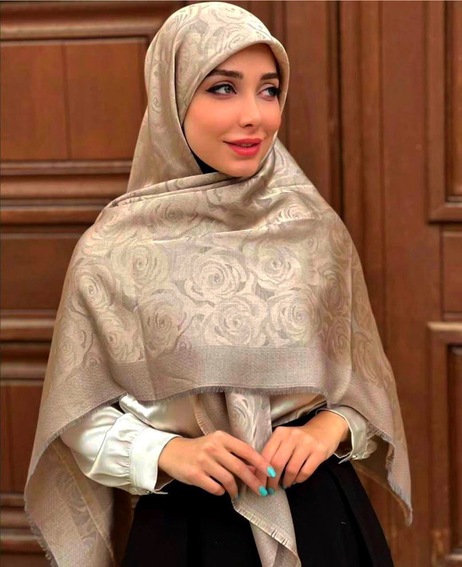روسری ژاکارد لمه دار دورو