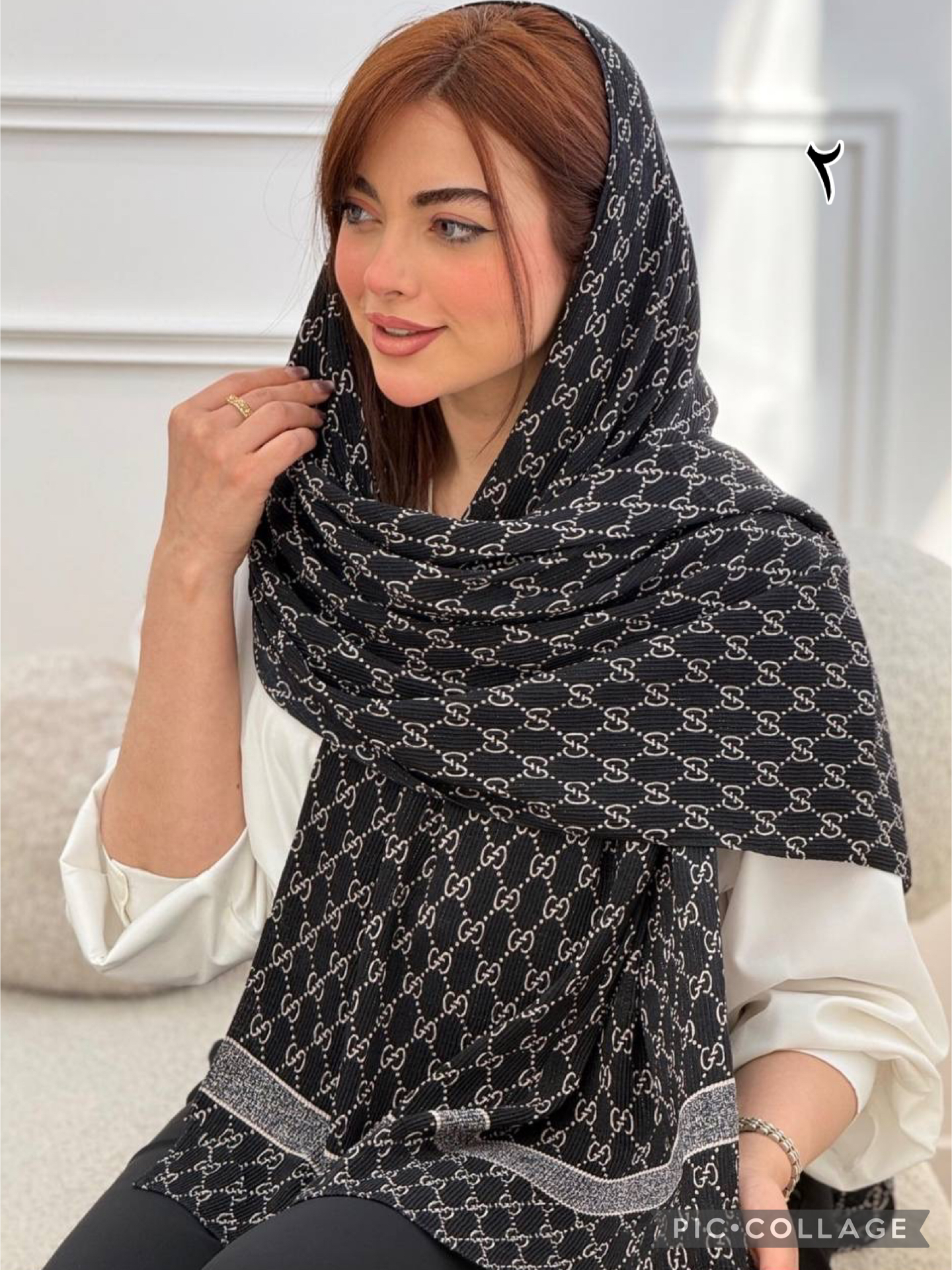شال برشکا نخی لمه دار