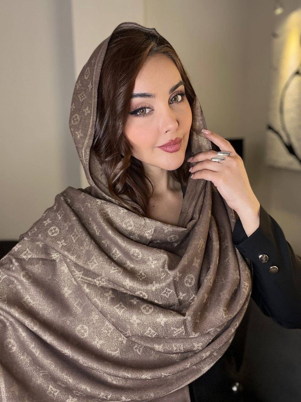 شال نخی لمه دار دورو  وارداتی