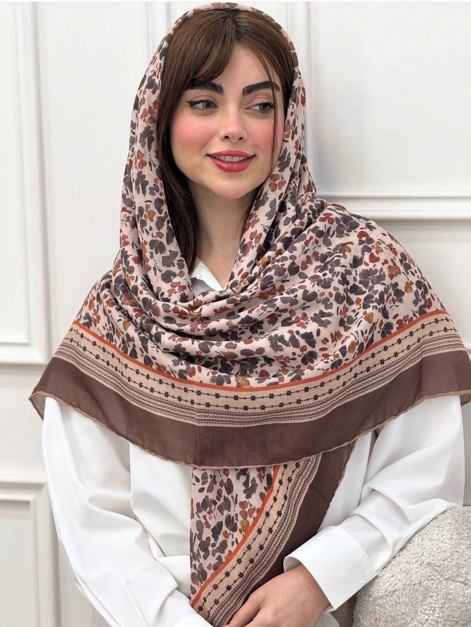 روسری نخی گلدار
