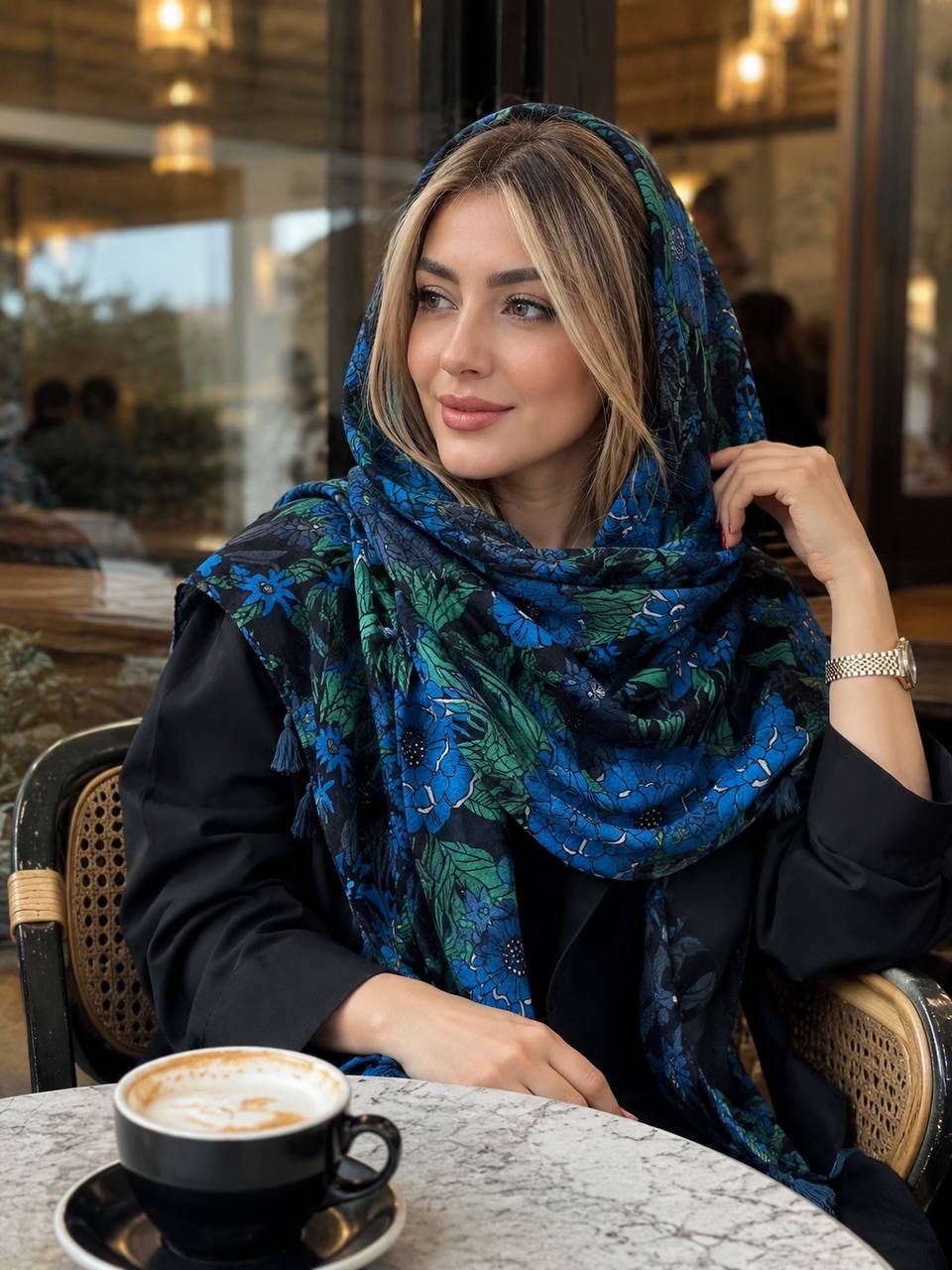 شال نخی تی آر اف trf گلدار کالکشن تابستان