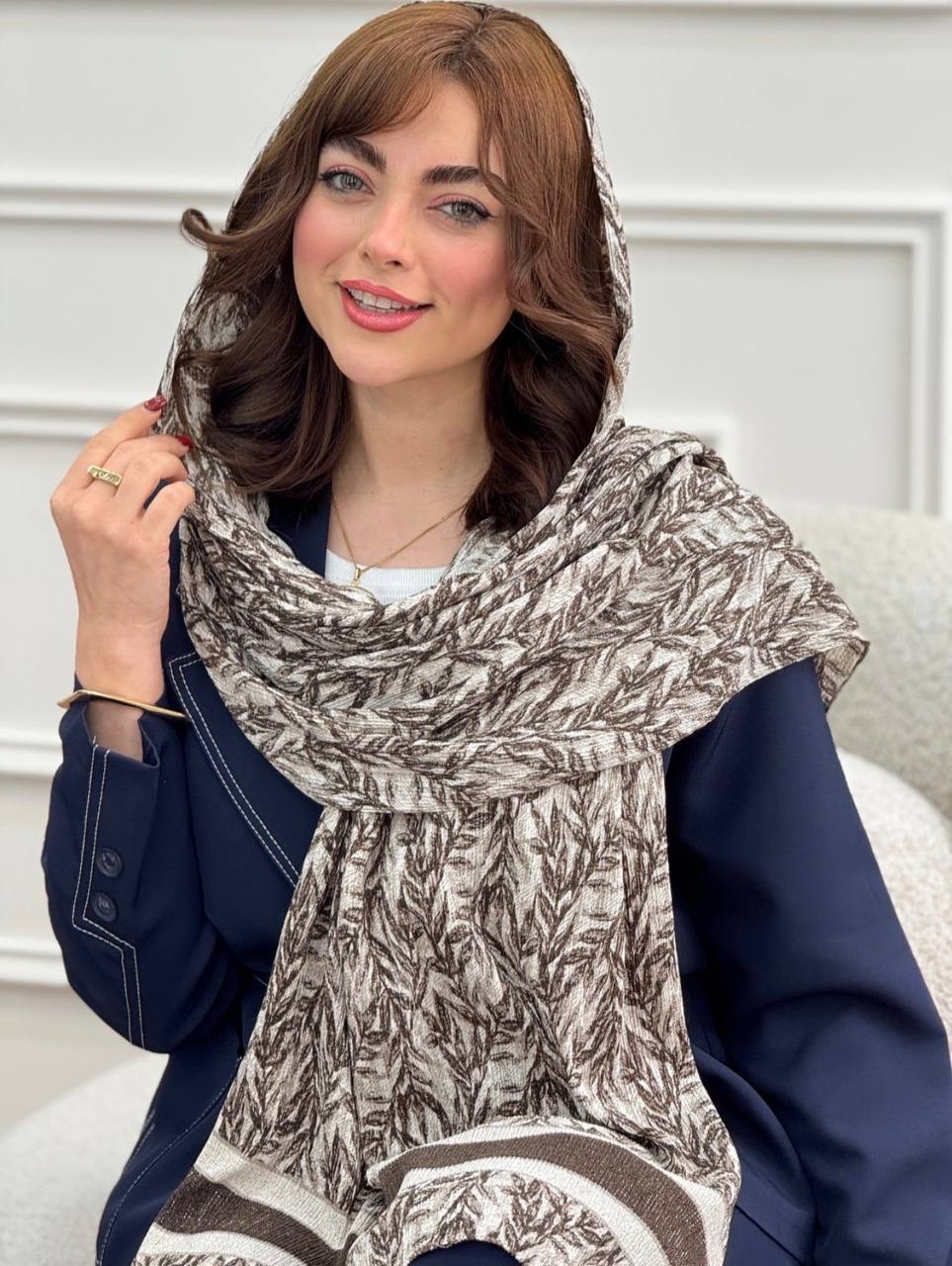 شال برشکا نخی لمه دار