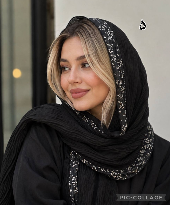 شال مشکی برشکا نخی