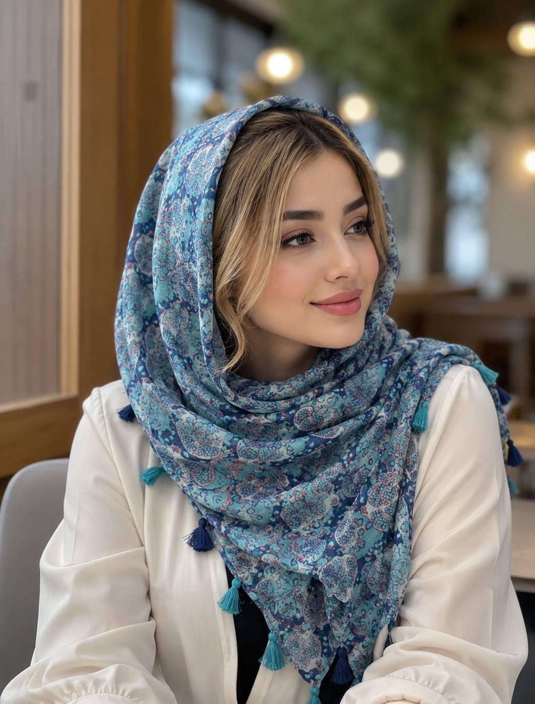 شال نخی تی آر اف trf گلدار کالکشن تابستان