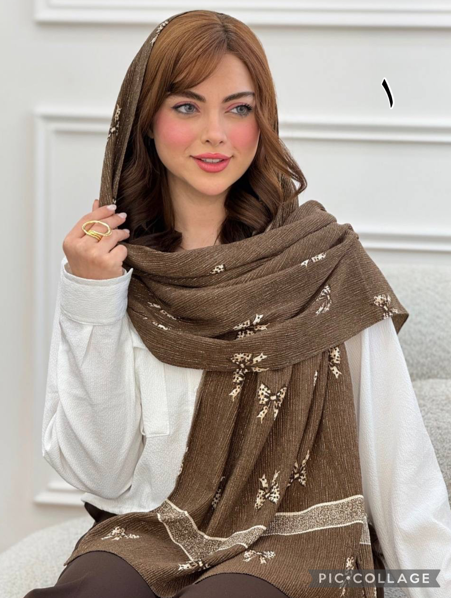 شال برشکا نخی لمه دار