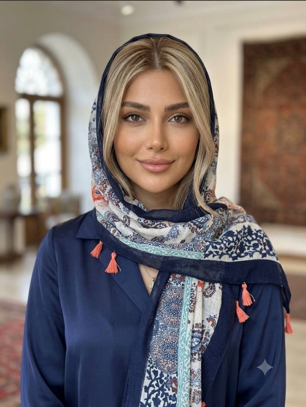 شال نخی تی آر اف trf گلدار کالکشن تابستان
