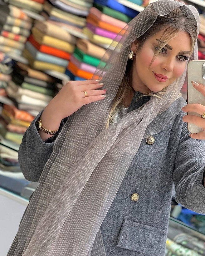 شال حریر ابریشم لمه دار