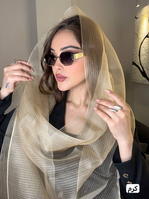 شال حریر ابریشم لمه دار