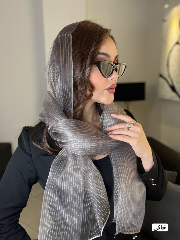 شال حریر ابریشم لمه دار