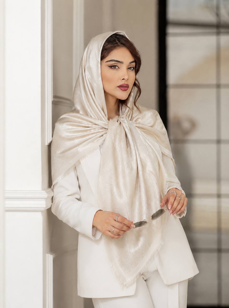 روسری ژاکارد لمه دار
