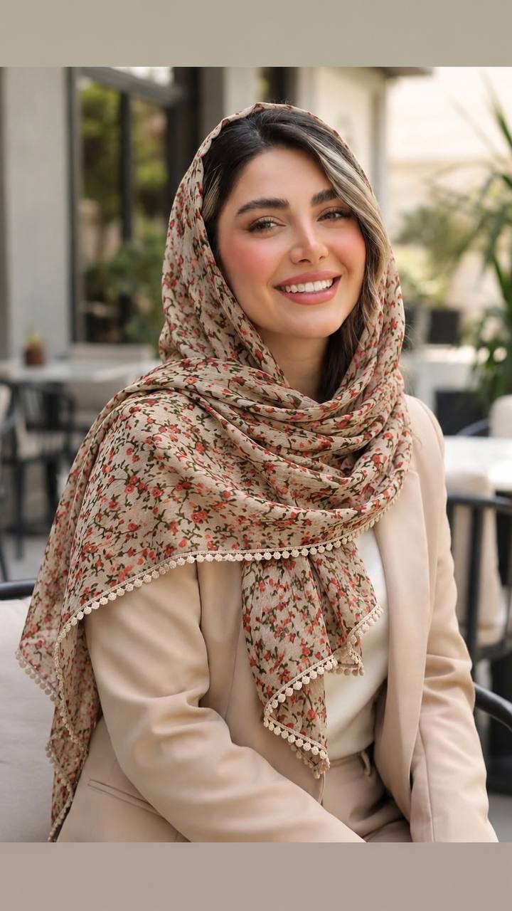 شال گلدار برشکا دور عدسی وارداتی